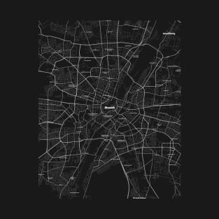 4K Munich Germany Map | HD Munich Germany Map | Black And White Map Of Munich Germany T-Shirt