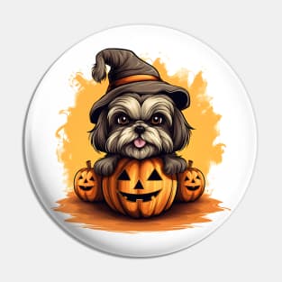 Halloween Shih Tzu Dog #3 Pin