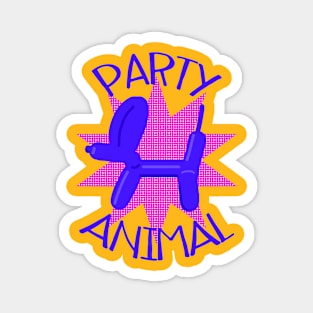 Party Animal Quirky Retro Pop Art Balloon Animal Shirt Magnet