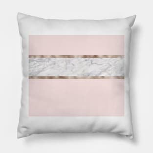 Strawberries and cream - grey marble & rose gold Pillow