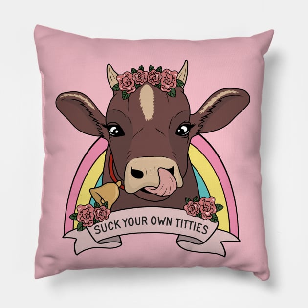 Suck your own titties Pillow by valentinahramov