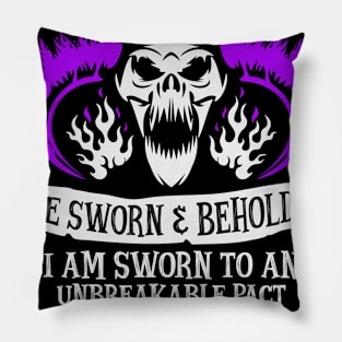 WARLOCK, THE SWORN AND BEHOLDEN - Dungeons & Dragons (White Text) Pillow