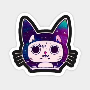 Cat cute sticker styles Galaxy Magnet