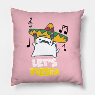 Let's Fiesta Mexican Cat Dancing Funny Cinco De Mayo Pillow