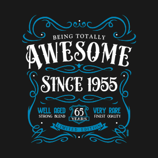 65th Birthday Gift T-Shirt Awesome Since 1955 T-Shirt