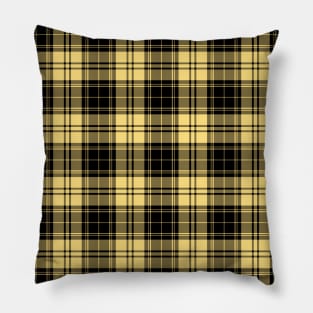 Yellow Plaid, Black Tartan; Pattern Design Pillow