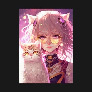 Cute Anime Cat Girl T-Shirt