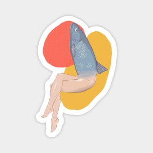 sitting REVERSE MERMAID Magnet