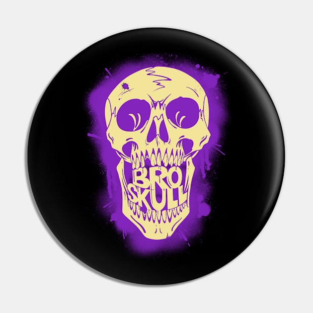 Broskull Logo V.1 Skeletor Design Full Size logo Pin by CastleBroskull