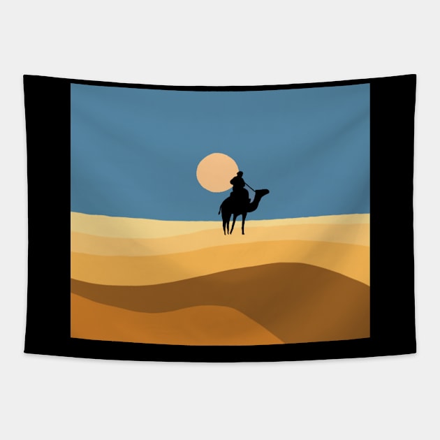 Camel trip in the desert Tapestry by SaBa Store