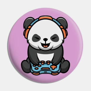 Cute Panda Gamers Pin