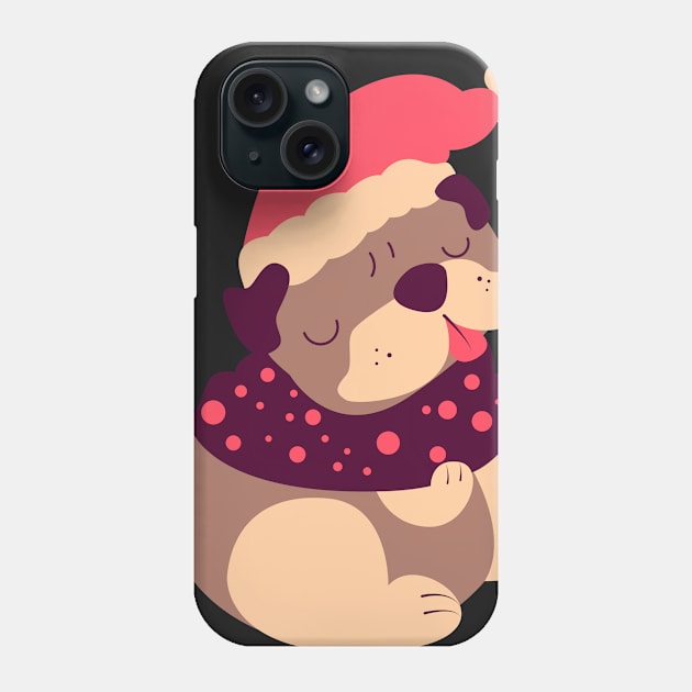 Christmas Cute Sleeping Pug Phone Case by andytruong