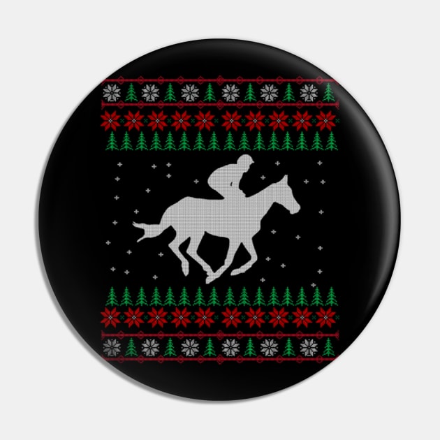 Horse Ugly Christmas Sweater Gift Pin by uglygiftideas