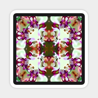 Trippy Orchid Kaleidoscope Design Magnet