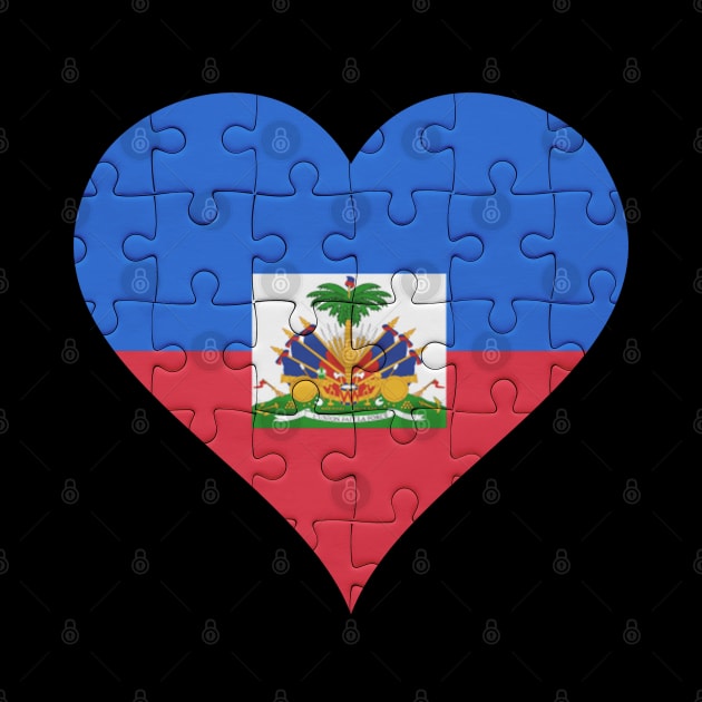 Haitian Jigsaw Puzzle Heart Design - Gift for Haitian With Haiti Roots by Country Flags