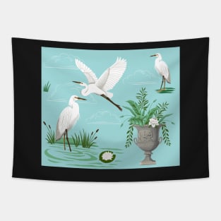 E is for Egret—blue Tapestry