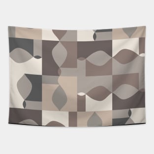 Mid Century Modern Geometric - Cafe Au Lait Tapestry