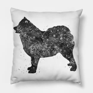 Samoyed dog black and white Pillow