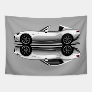 My drawing of open and closed white open and closed RF roadster convertible Japanese sports car Tapestry