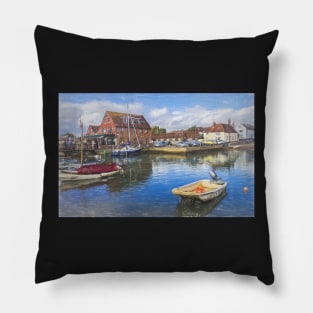 Boats At Emsworth Harbour Pillow