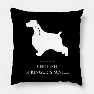 English Springer Spaniel Dog White Silhouette Pillow