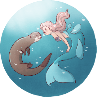 River Otter Mermaid Magnet