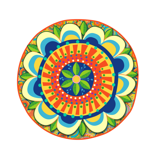 Folk Mandala (Green Background) by BessoChicca