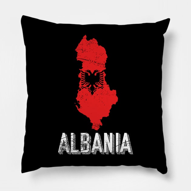 Albania Map Albanian Flag Pillow by Mila46