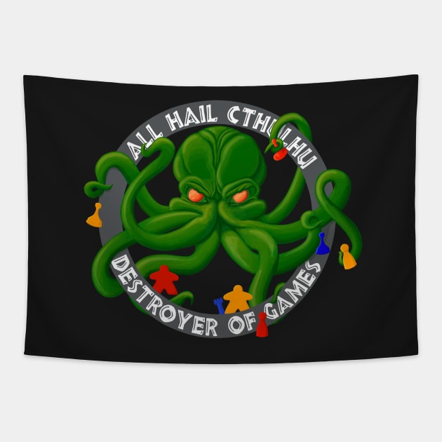 Cthulhu - Destroyer of Games Tapestry by emilyRose3