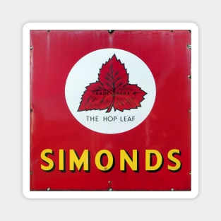 Simonds Beer, vintage enamel sign. Magnet