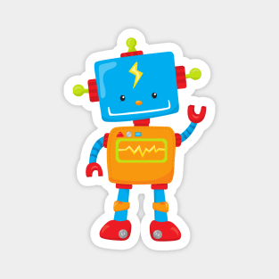 Cute Robot, Colorful Robot, Funny Robot, Robotics Magnet