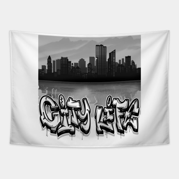 City Life Tapestry by Graffitidesigner