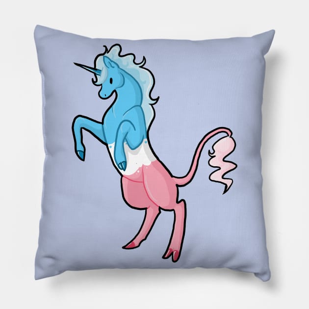 Trans Pride Unicorn Pillow by Khalico