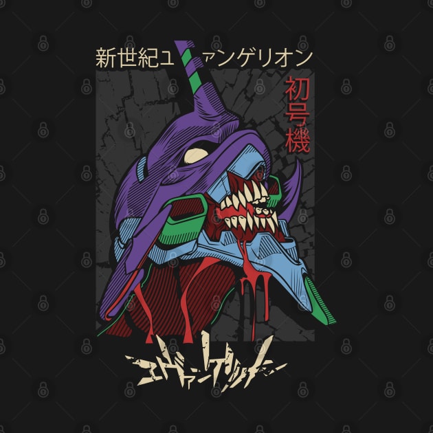 Blood-Stained Fury: Eva Unit 01 - Neon Genesis Evangelion Design by Silvercrowv1