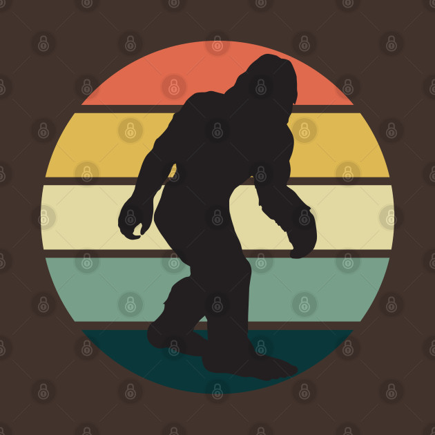 Big Foot in a retro sunset circle by Don’t Care Co