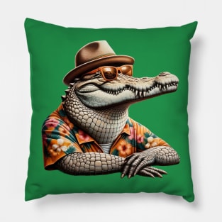 Beachside Basking: Croc's Vacation Pillow