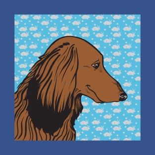 Longhaired Dachshund Quilt square T-Shirt