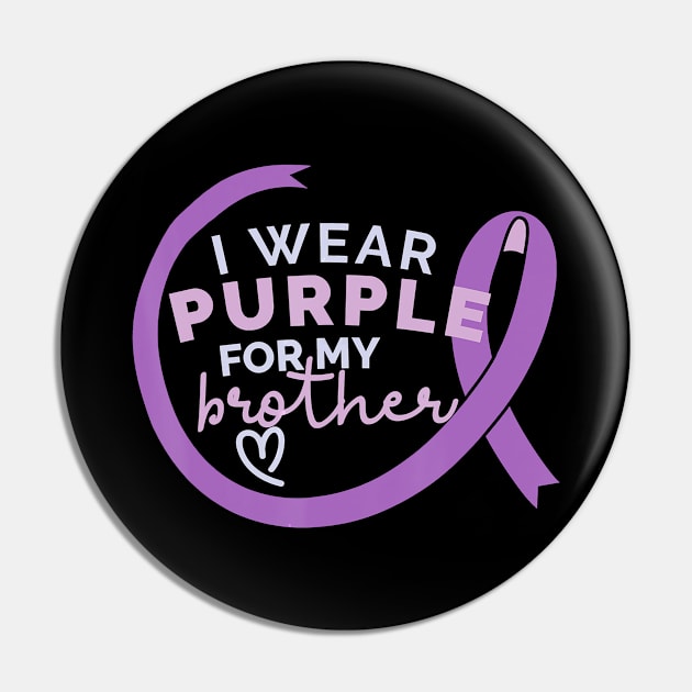 I WEAR PURPLE FOR MY BROTHER Alzheimer Awareness Walk Meme Gift Pin by thuylinh8