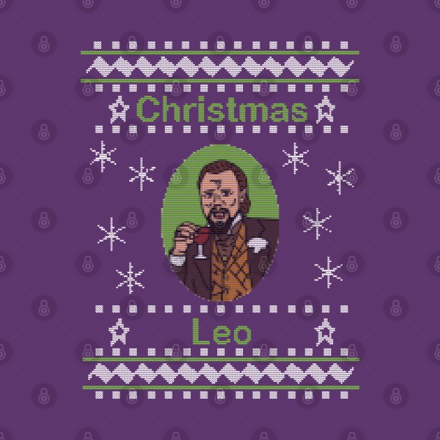 Christmas Leo Ugly Sweater by ellenhenryart