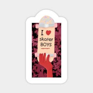 I Love Skater Boys skateboarding Magnet