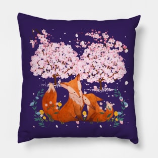 cute fox family Pillow