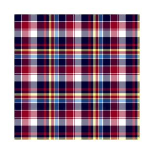 Blue and Red Check Texture Tartan Plaid Pattern T-Shirt