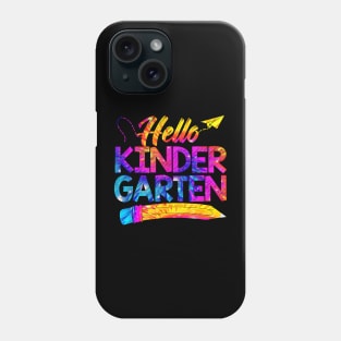 Funny Teacher Kids Back To School Tie Dye Hello Kindergarten Phone Case