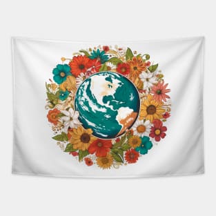 Floral Earth Love Tee – Eco-Friendly Earth Day T-Shirt Tapestry