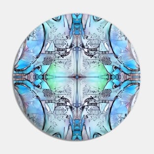 Blue Delight. Abstract Pattern Design Pin