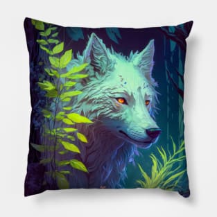 Wolf Animal Portrait Painting Wildlife Outdoors Adventure Pillow