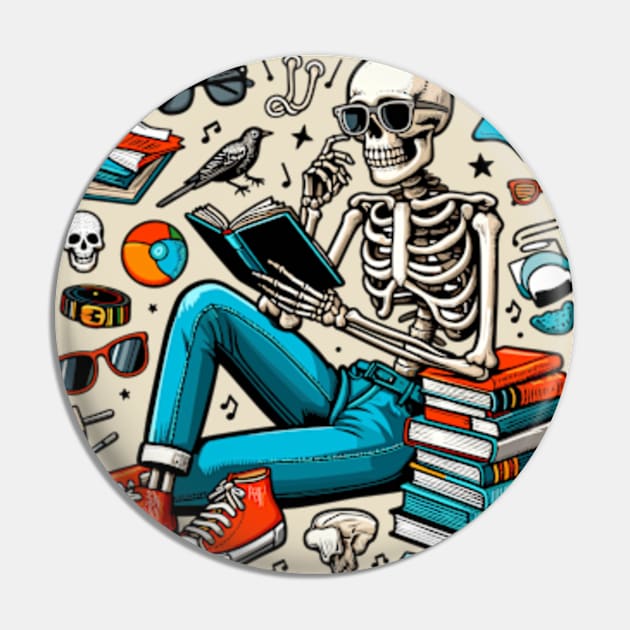 Smart Preppy Skeleton Pin by elegantelite