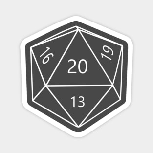 D20 Dice (Simple / Minimal) Magnet