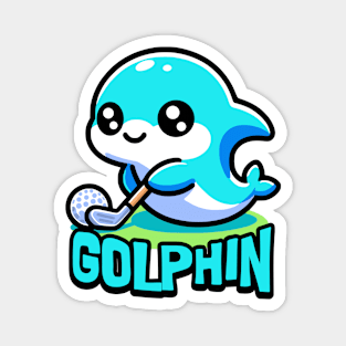 Golphin! Cute Golfing Dolphin Pun Magnet