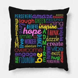 Rainbow Positivity Wordle Pillow